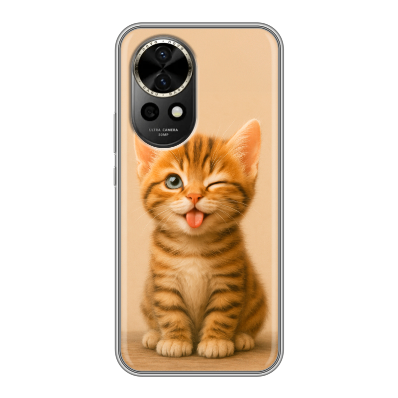 Силиконовый чехол на Huawei Nova 12 с принтом котенок Силиконовый чехол на Huawei Nova 12 с принтом котенок