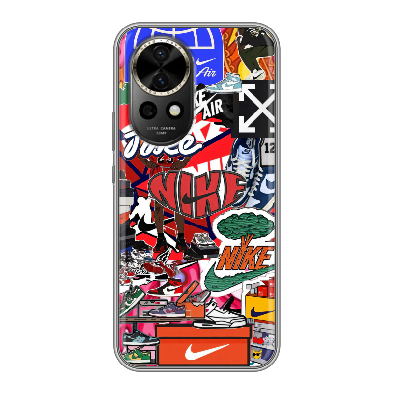 Силиконовый чехол на Huawei Nova 12 с принтом Найк Nike яркий Силиконовый чехол на Huawei Nova 12 с принтом Найк Nike яркий
