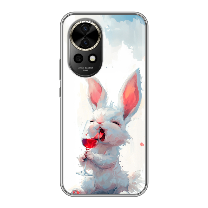 Силиконовый чехол на Huawei Nova 12 с принтом кролик зайчик Силиконовый чехол на Huawei Nova 12 с принтом кролик зайчик