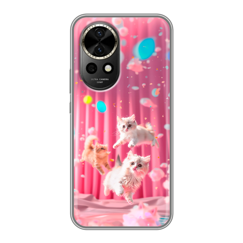 Силиконовый чехол на Huawei Nova 12 с принтом милые котики Силиконовый чехол на Huawei Nova 12 с принтом милые котики