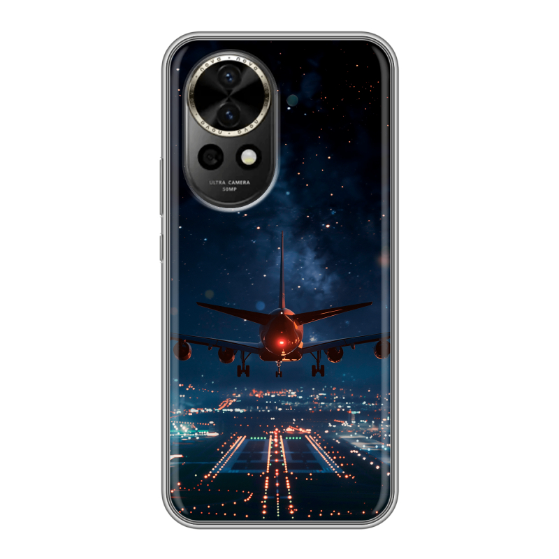Силиконовый чехол на Huawei Nova 12 с принтом самолет Силиконовый чехол на Huawei Nova 12 с принтом самолет