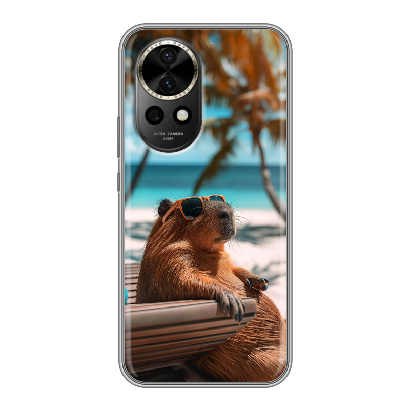 Силиконовый чехол на Huawei Nova 12 с принтом Капибара Силиконовый чехол на Huawei Nova 12 с принтом Капибара