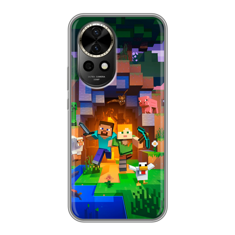 Силиконовый чехол на Huawei Nova 12 с принтом Майнкрафт Minecraft Силиконовый чехол на Huawei Nova 12 с принтом Майнкрафт Minecraft