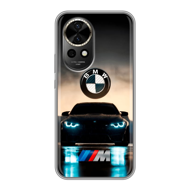 Силиконовый чехол на Huawei Nova 12 с принтом БМВ BMW Силиконовый чехол на Huawei Nova 12 с принтом БМВ BMW