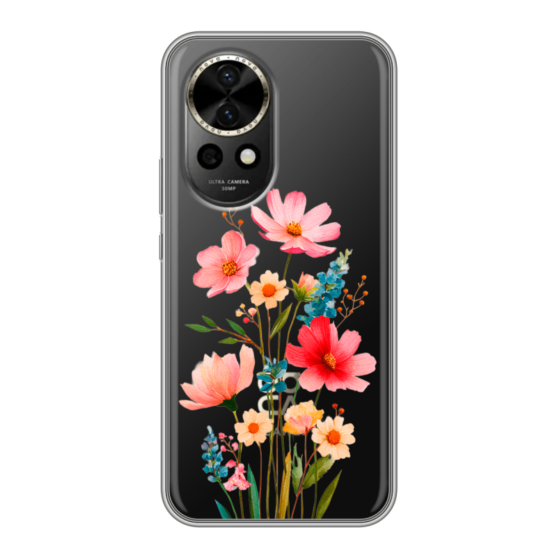 Силиконовый чехол на Huawei Nova 12 с принтом Цветы Силиконовый чехол на Huawei Nova 12 с принтом Цветы