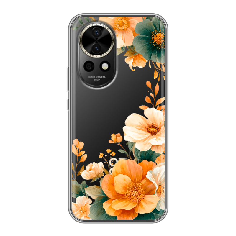 Силиконовый чехол на Huawei Nova 12 с принтом Цветы принт Силиконовый чехол на Huawei Nova 12 с принтом Цветы принт