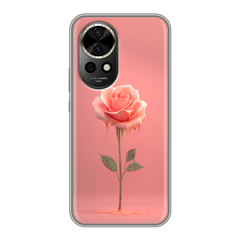 Силиконовый чехол на Huawei Nova 12 с принтом Розовая роза Силиконовый чехол на Huawei Nova 12 с принтом Розовая роза