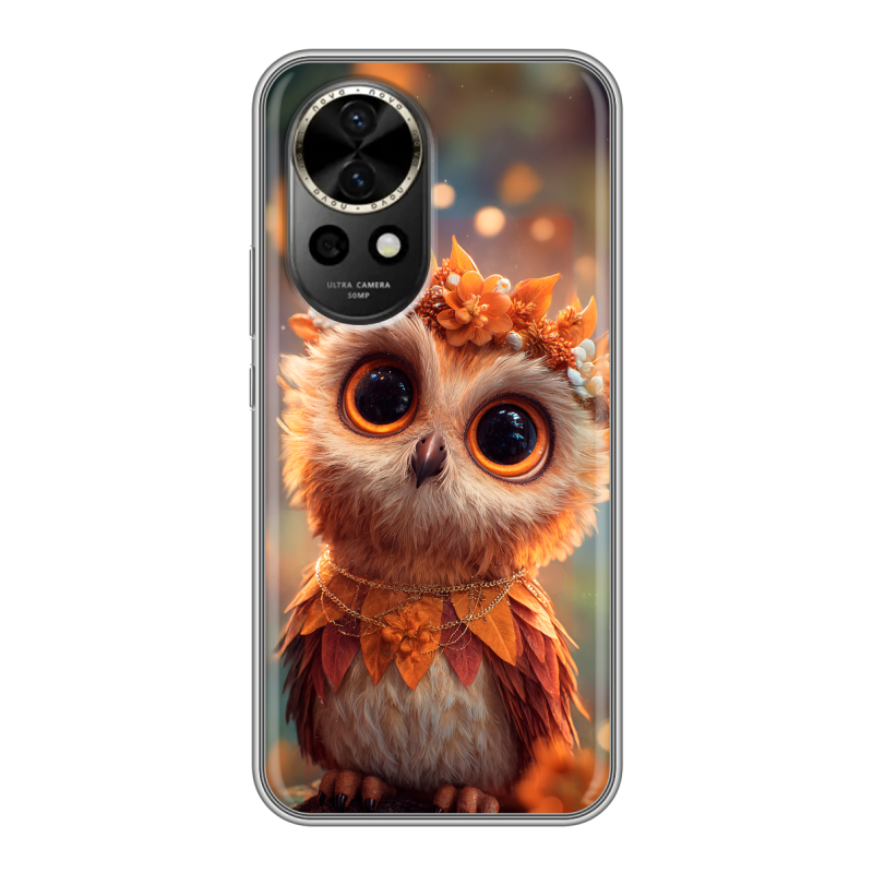 Силиконовый чехол на Huawei Nova 12 с принтом Милая сова Силиконовый чехол на Huawei Nova 12 с принтом Милая сова