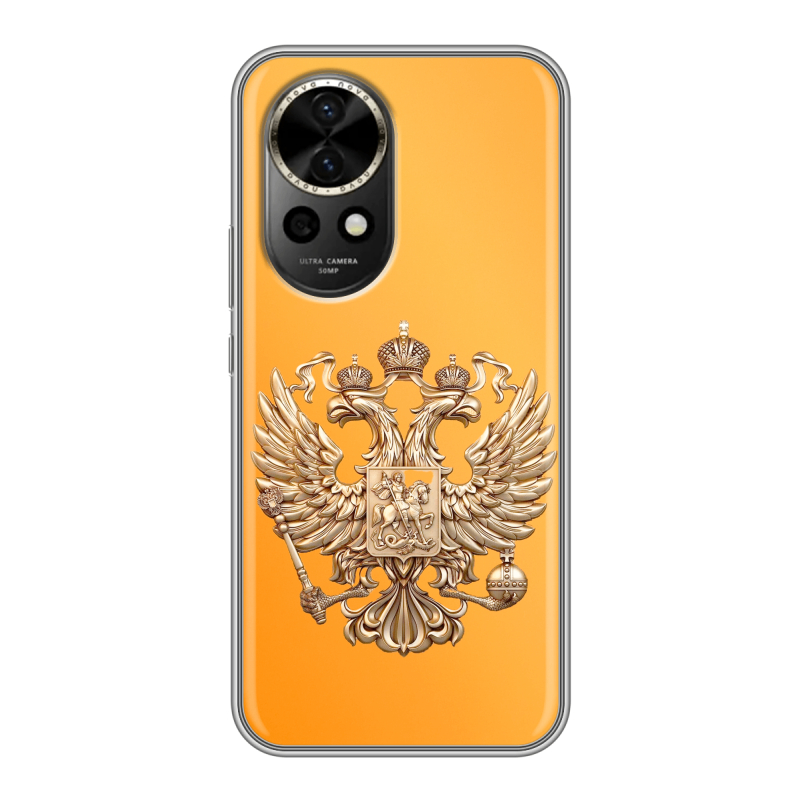 Силиконовый чехол на Huawei Nova 12 с принтом Герб Флаг России Силиконовый чехол на Huawei Nova 12 с принтом Герб Флаг России