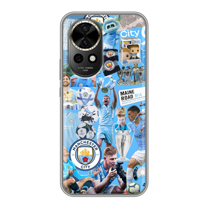 Силиконовый чехол на Huawei Nova 12 с принтом Man City Манчестер Сити Силиконовый чехол на Huawei Nova 12 с принтом Man City Манчестер Сити