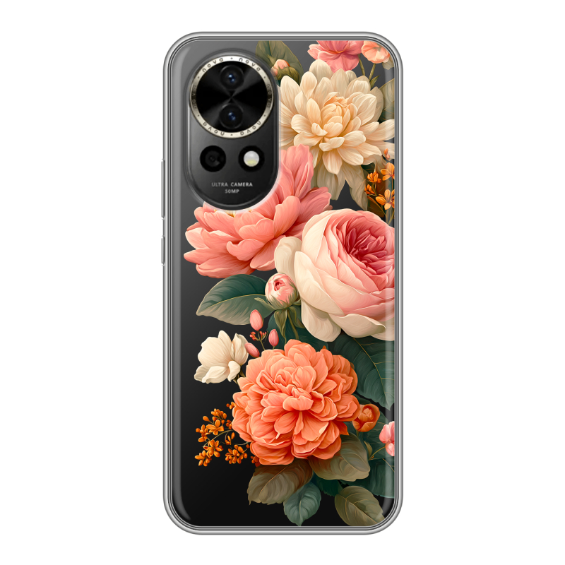 Силиконовый чехол на Huawei Nova 12 с принтом цветы Силиконовый чехол на Huawei Nova 12 с принтом цветы