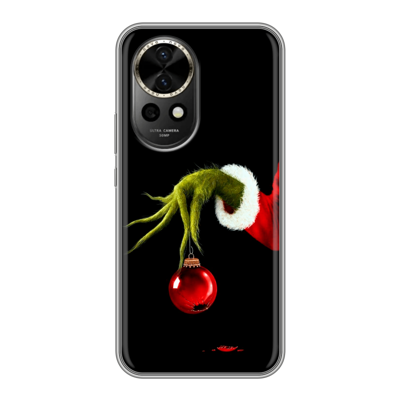 Силиконовый чехол на Huawei Nova 12 с принтом Новый год Гринч Силиконовый чехол на Huawei Nova 12 с принтом Новый год Гринч