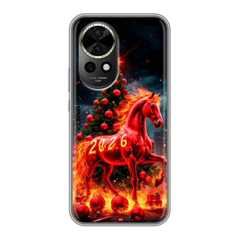 Силиконовый чехол на Huawei Nova 12 с принтом Новый год Силиконовый чехол на Huawei Nova 12 с принтом Новый год