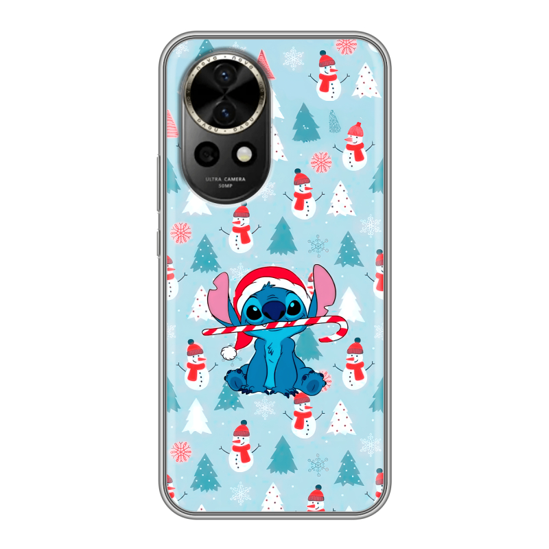 Силиконовый чехол на Huawei Nova 12 с принтом Стич Новый год Силиконовый чехол на Huawei Nova 12 с принтом Стич Новый год