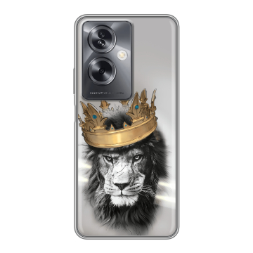 Силиконовый чехол на OPPO A79 5G с принтом Лев с короной Силиконовый чехол на OPPO A79 5G с принтом Лев с короной