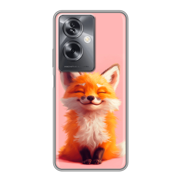 Силиконовый чехол на OPPO A79 5G с принтом милая лиса Силиконовый чехол на OPPO A79 5G с принтом милая лиса