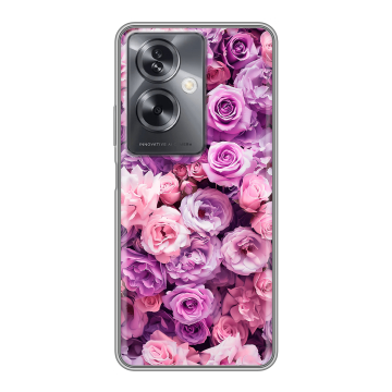 Силиконовый чехол на OPPO A79 5G с принтом лавандовые розы