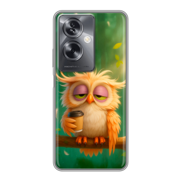 Силиконовый чехол на OPPO A79 5G с принтом сова Силиконовый чехол на OPPO A79 5G с принтом сова