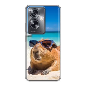 Силиконовый чехол на OPPO A79 5G с принтом Капибара Силиконовый чехол на OPPO A79 5G с принтом Капибара