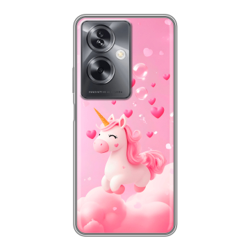 Силиконовый чехол на OPPO A79 5G с принтом Единорог Силиконовый чехол на OPPO A79 5G с принтом Единорог