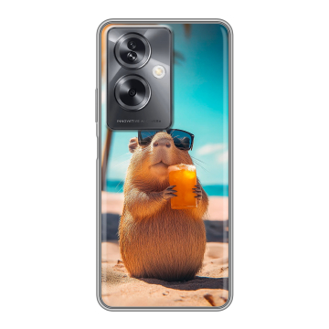 Силиконовый чехол на OPPO A79 5G с принтом Капибара Силиконовый чехол на OPPO A79 5G с принтом Капибара