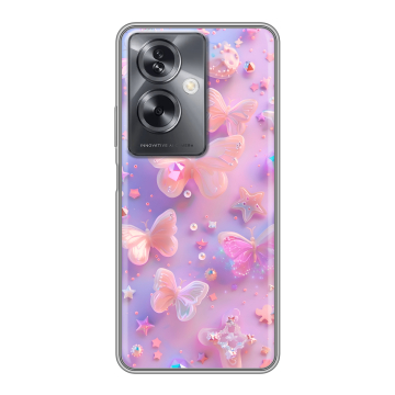 Силиконовый чехол на OPPO A79 5G с принтом Бабочки Силиконовый чехол на OPPO A79 5G с принтом Бабочки