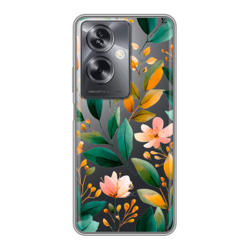 Силиконовый чехол на OPPO A79 5G с принтом Цветы паттерн