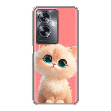 Силиконовый чехол на OPPO A79 5G с принтом Розовый котенок