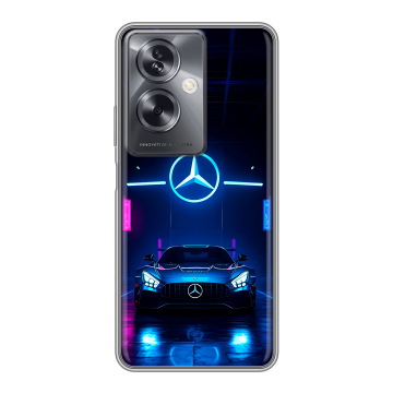 Силиконовый чехол на OPPO A79 5G с принтом Mercedes Мерседес Силиконовый чехол на OPPO A79 5G с принтом Mercedes Мерседес