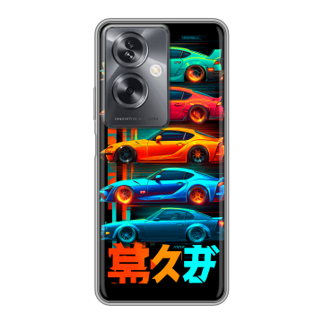 Силиконовый чехол на OPPO A79 5G с принтом машины тачки