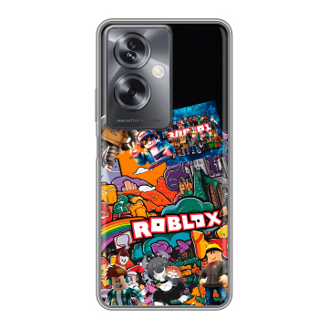 Силиконовый чехол на OPPO A79 5G с принтом Roblox Роблокс Силиконовый чехол на OPPO A79 5G с принтом Roblox Роблокс