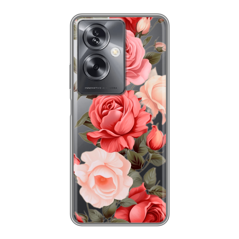 Силиконовый чехол на OPPO A79 5G с принтом Розы Силиконовый чехол на OPPO A79 5G с принтом Розы