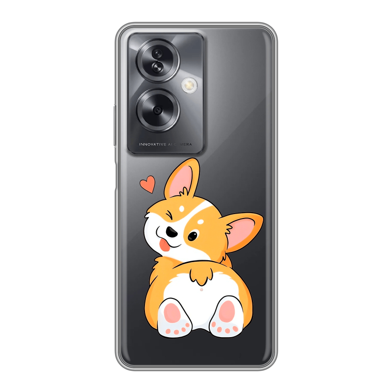 Силиконовый чехол на OPPO A79 5G с принтом Корги Силиконовый чехол на OPPO A79 5G с принтом Корги