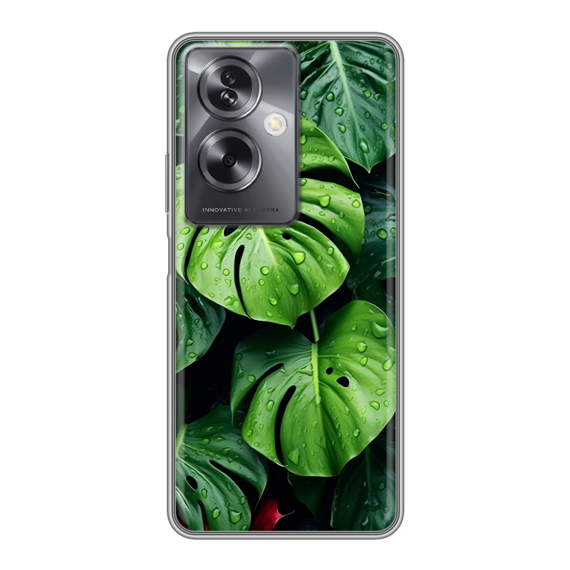 Силиконовый чехол на OPPO A79 5G с принтом Листья Силиконовый чехол на OPPO A79 5G с принтом Листья