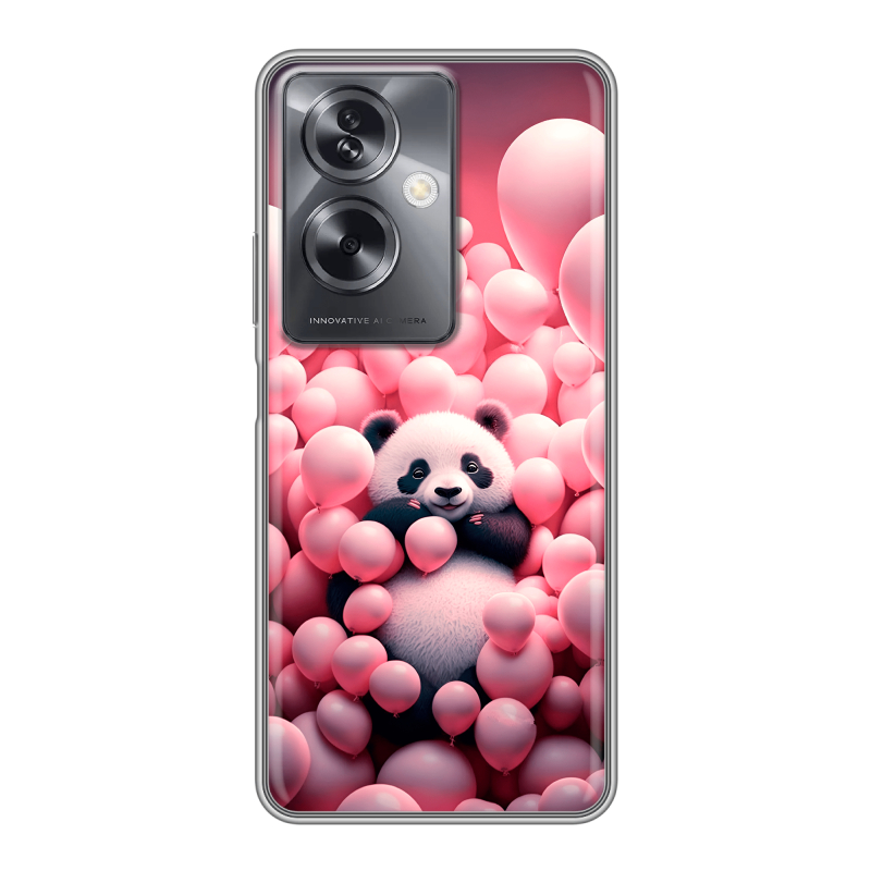 Силиконовый чехол на OPPO A79 5G с принтом Панда Силиконовый чехол на OPPO A79 5G с принтом Панда