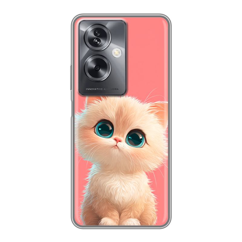 Силиконовый чехол на OPPO A79 5G с принтом Розовый котенок Силиконовый чехол на OPPO A79 5G с принтом Розовый котенок
