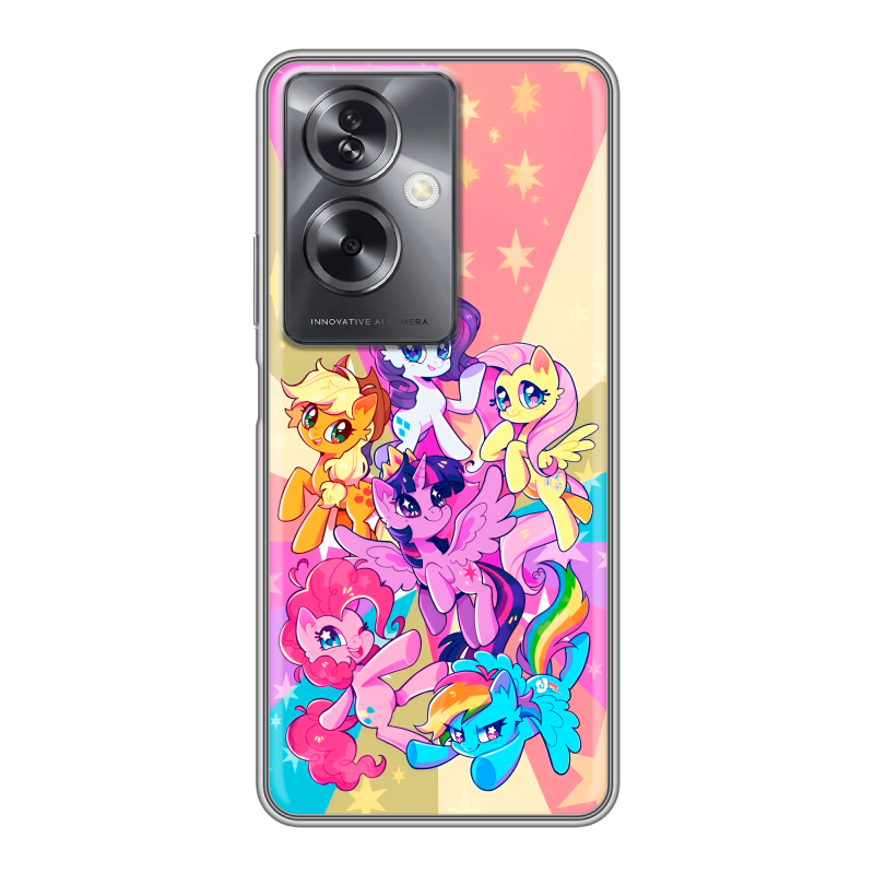Силиконовый чехол на OPPO A79 5G с принтом My little pony Дружба чудо Силиконовый чехол на OPPO A79 5G с принтом My little pony Дружба чудо