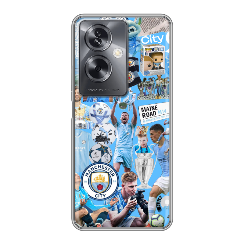 Силиконовый чехол на OPPO A79 5G с принтом Man City Манчестер Сити Силиконовый чехол на OPPO A79 5G с принтом Man City Манчестер Сити