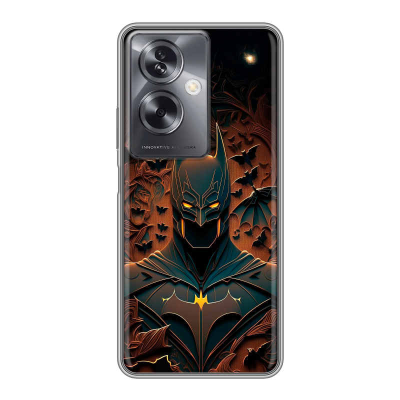 Силиконовый чехол на OPPO A79 5G с принтом Batman Бэтмен Силиконовый чехол на OPPO A79 5G с принтом Batman Бэтмен