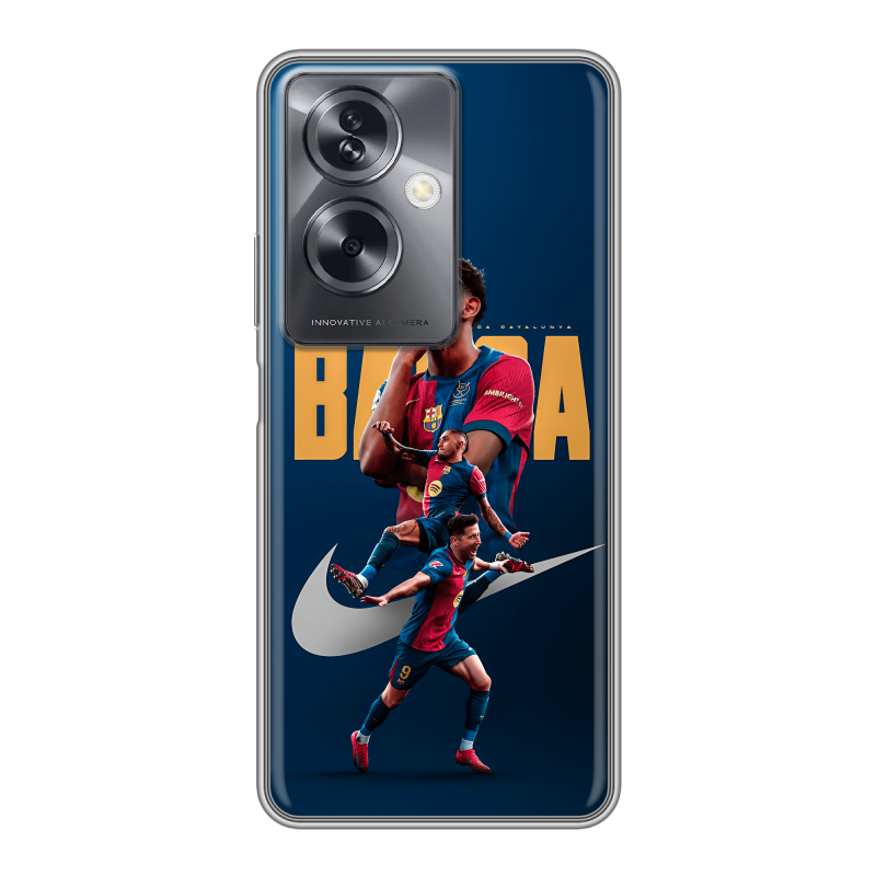 Силиконовый чехол на OPPO A79 5G с принтом Барселона Barca Yamal Силиконовый чехол на OPPO A79 5G с принтом Барселона Barca Yamal