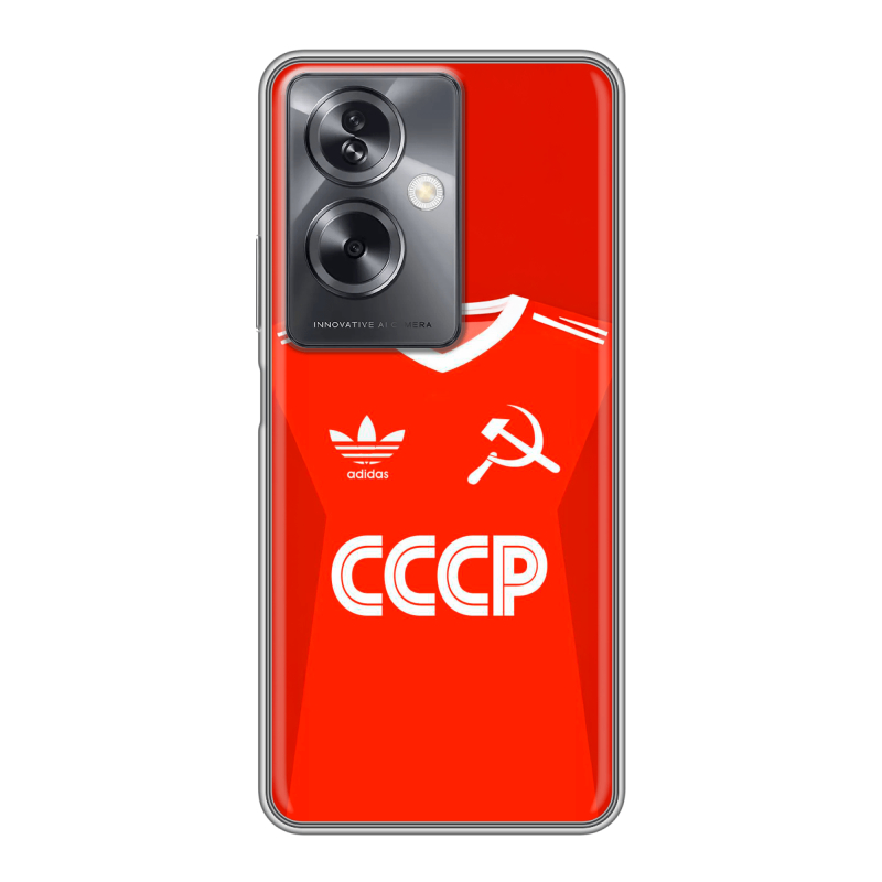 Силиконовый чехол на OPPO A79 5G с принтом Флаг Герб СССР Силиконовый чехол на OPPO A79 5G с принтом Флаг Герб СССР