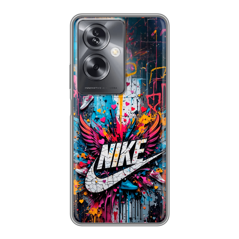 Силиконовый чехол на OPPO A79 5G с принтом Nike Найк Силиконовый чехол на OPPO A79 5G с принтом Nike Найк