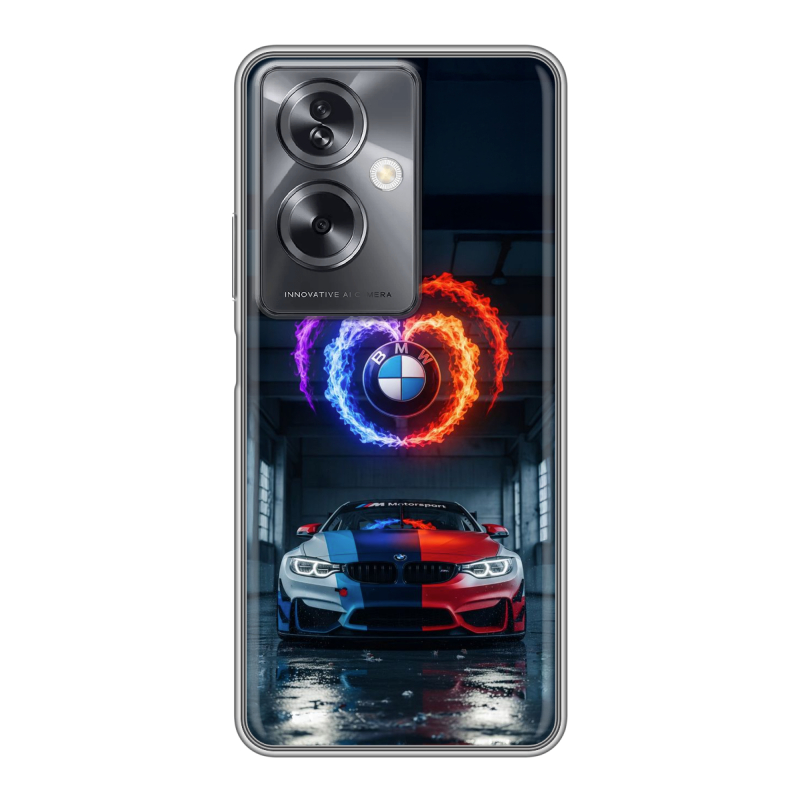 Силиконовый чехол на OPPO A79 5G с принтом BMW БМВ Силиконовый чехол на OPPO A79 5G с принтом BMW БМВ