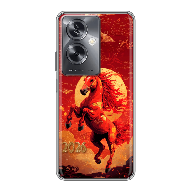 Силиконовый чехол на OPPO A79 5G с принтом Новый год Силиконовый чехол на OPPO A79 5G с принтом Новый год