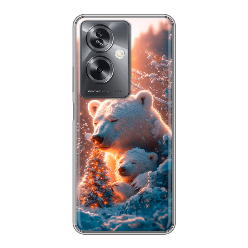 Силиконовый чехол на OPPO A79 5G с принтом Новый год Силиконовый чехол на OPPO A79 5G с принтом Новый год