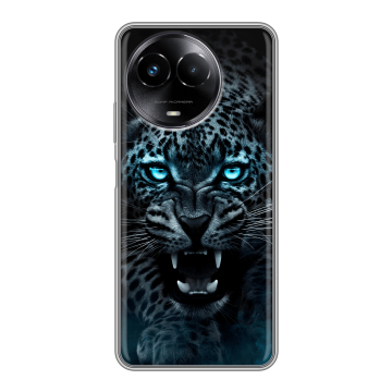 Силиконовый чехол на Realme Narzo 60x 5G с принтом Темный леопард
