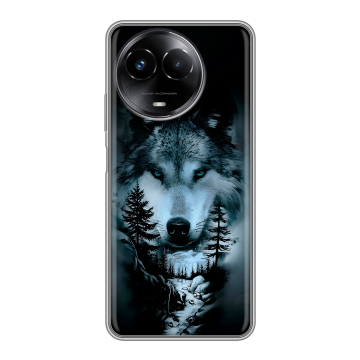 Силиконовый чехол на Realme Narzo 60x 5G с принтом Лесной волк