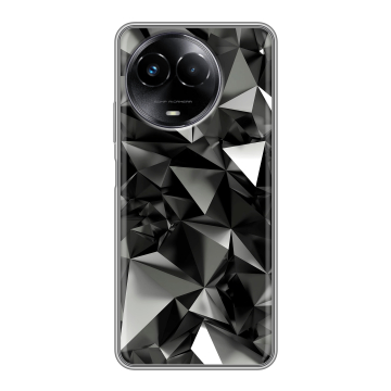 Силиконовый чехол на Realme Narzo 60x 5G с принтом Черные кристаллы