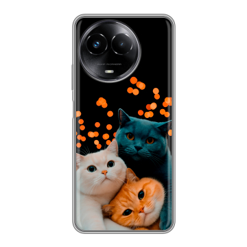 Силиконовый чехол на Realme Narzo 60x 5G с принтом Кошки
