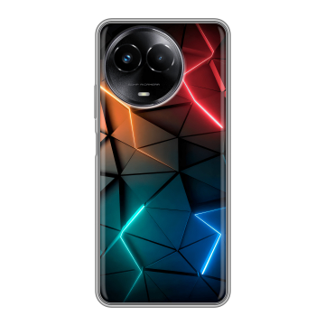 Силиконовый чехол на Realme Narzo 60x 5G с принтом Абстракция неон
